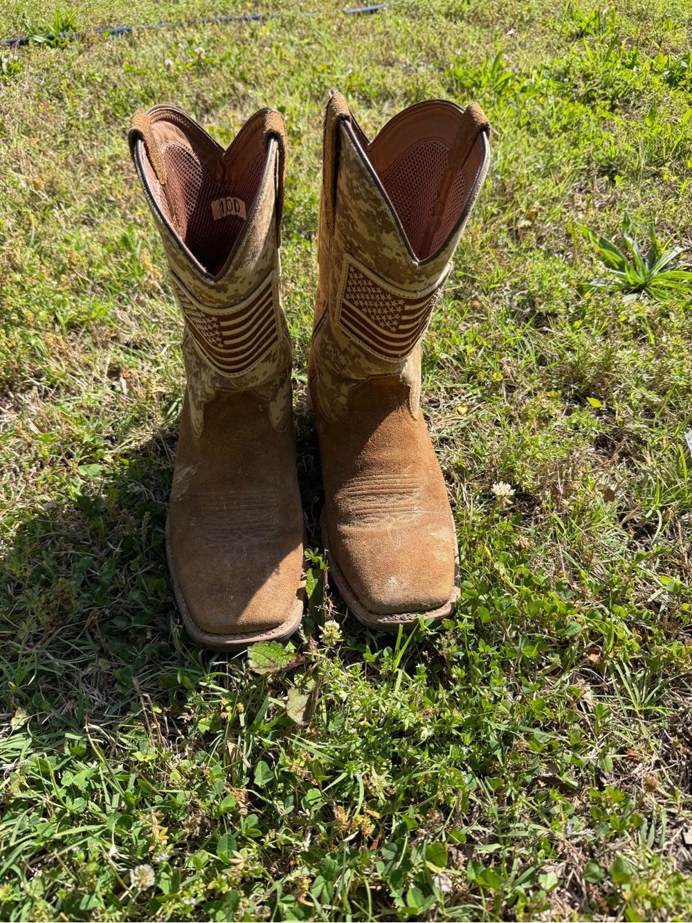 Men's Brown Western Work Boots - Rugged Suede Cowboy Style